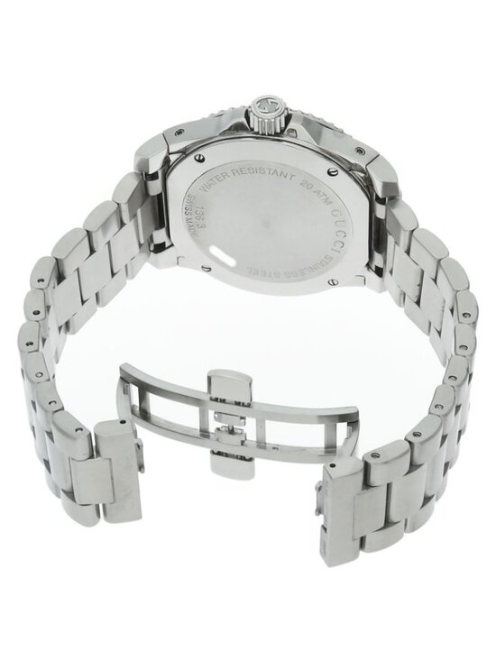 Gucci Dive Watch 136.3 Box SS Black Polished
